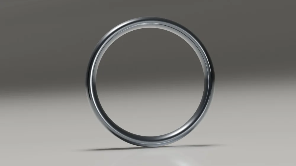 5mm tantalum brushed classic court wedding ring - profile view
