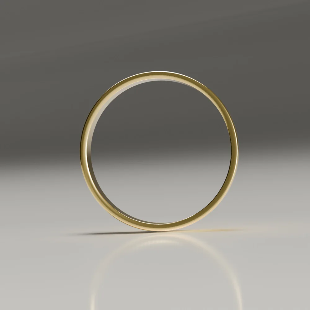 4mm 9ct yellow gold polished flat band wedding ring profile
