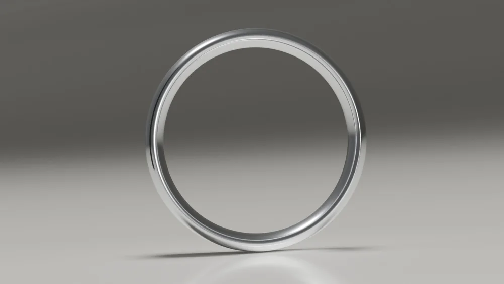 6mm platinum polished classic court wedding ring - profile view