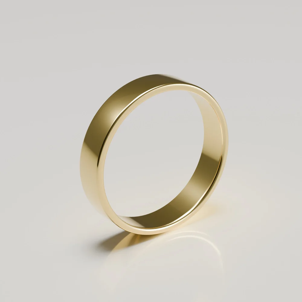 5mm 9ct Yellow Gold Flat Band Wedding Ring - Polished