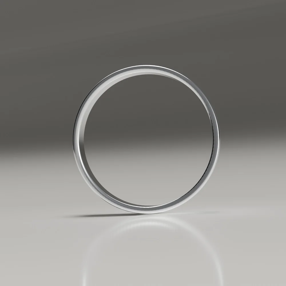 5mm 9ct white gold polished flat band wedding ring profile