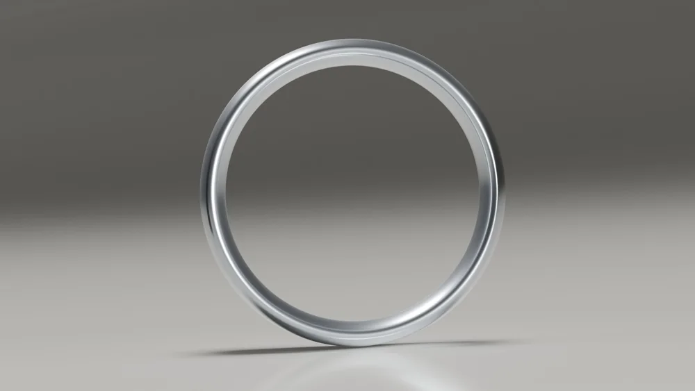 6mm titanium brushed classic court wedding ring - profile view