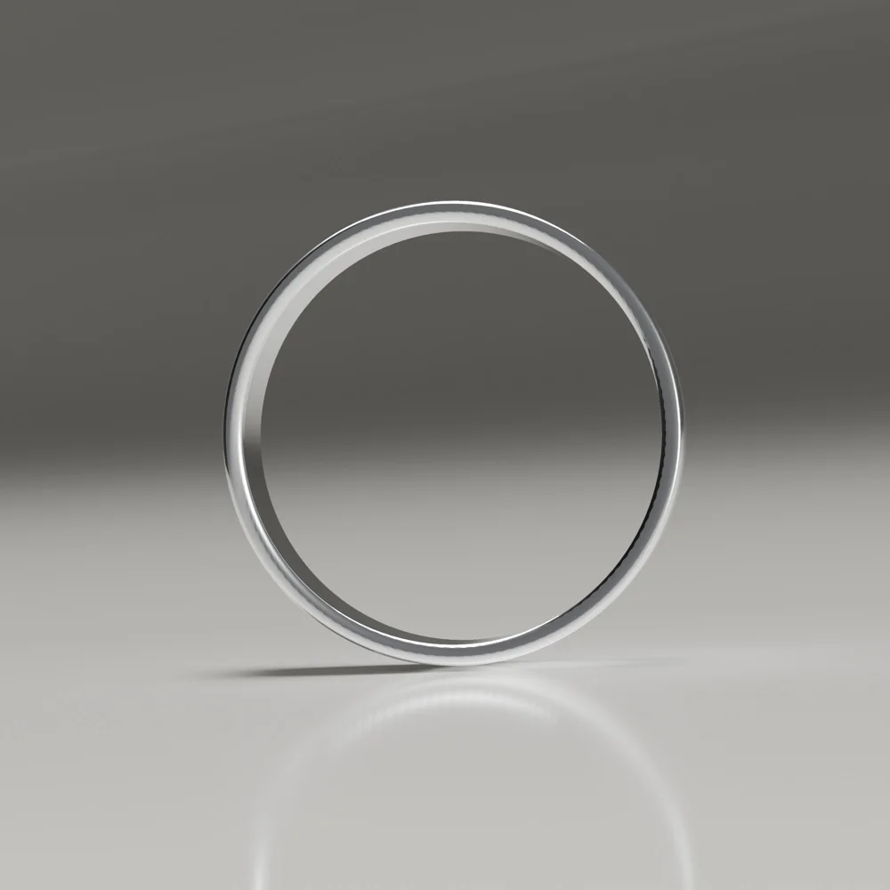 6mm 18ct white gold polished flat band wedding ring profile