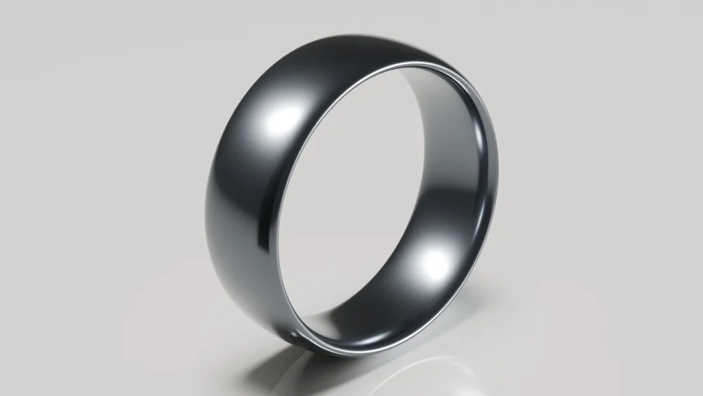 8mm tantalum brushed classic court wedding ring - hero view