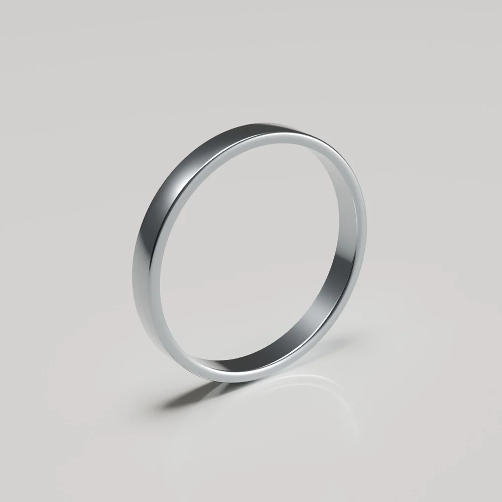 3mm Titanium Flat Band Wedding Ring - Polished