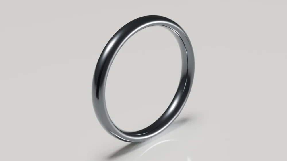 3mm tantalum polished classic court wedding ring - hero view