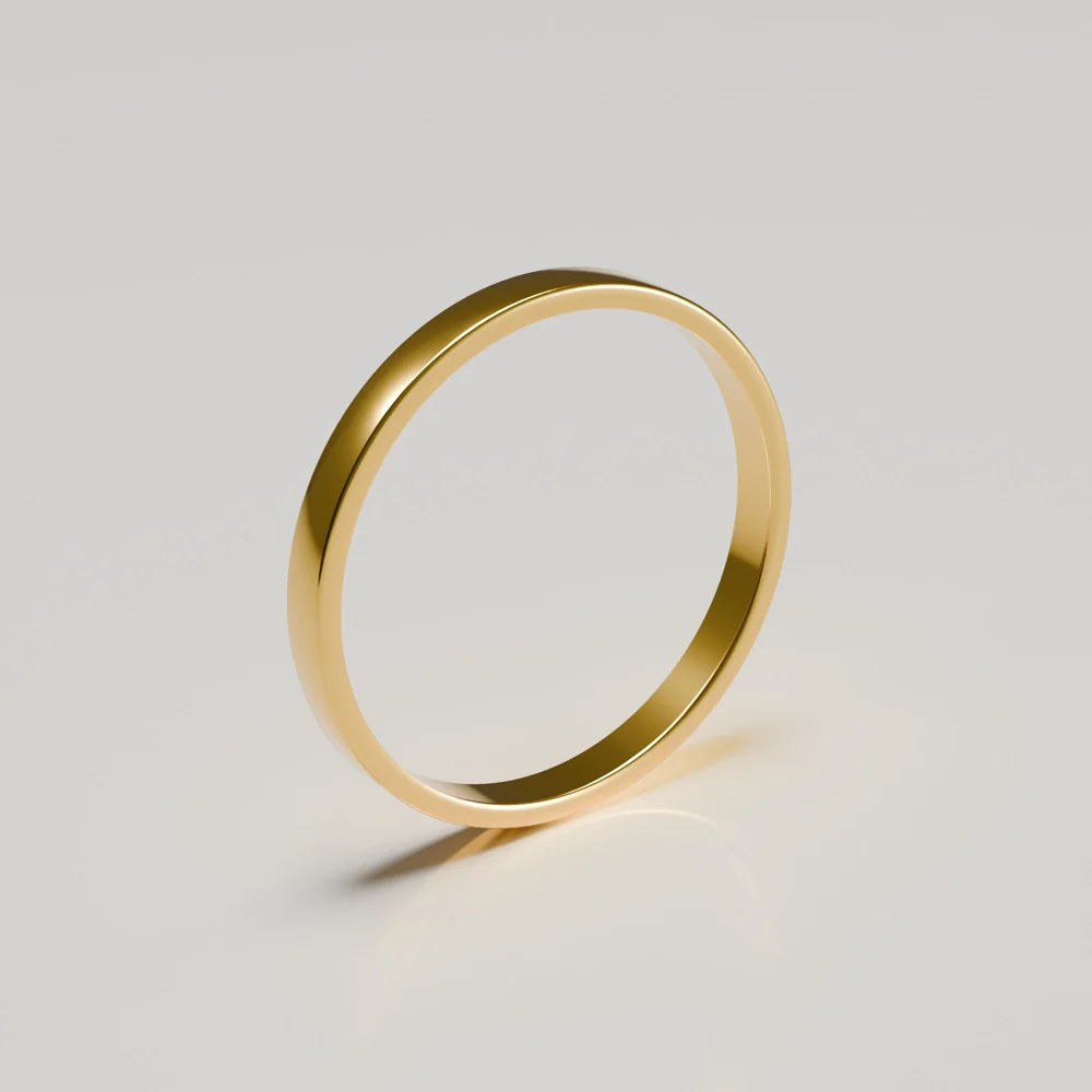 2.5mm 18ct Yellow Gold Flat Band Wedding Ring - Polished