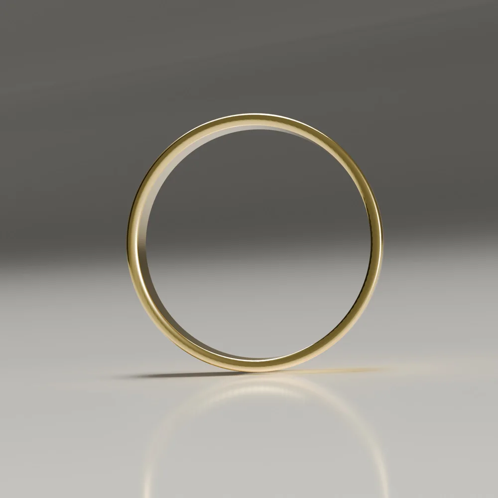 5mm 9ct yellow gold polished flat band wedding ring profile