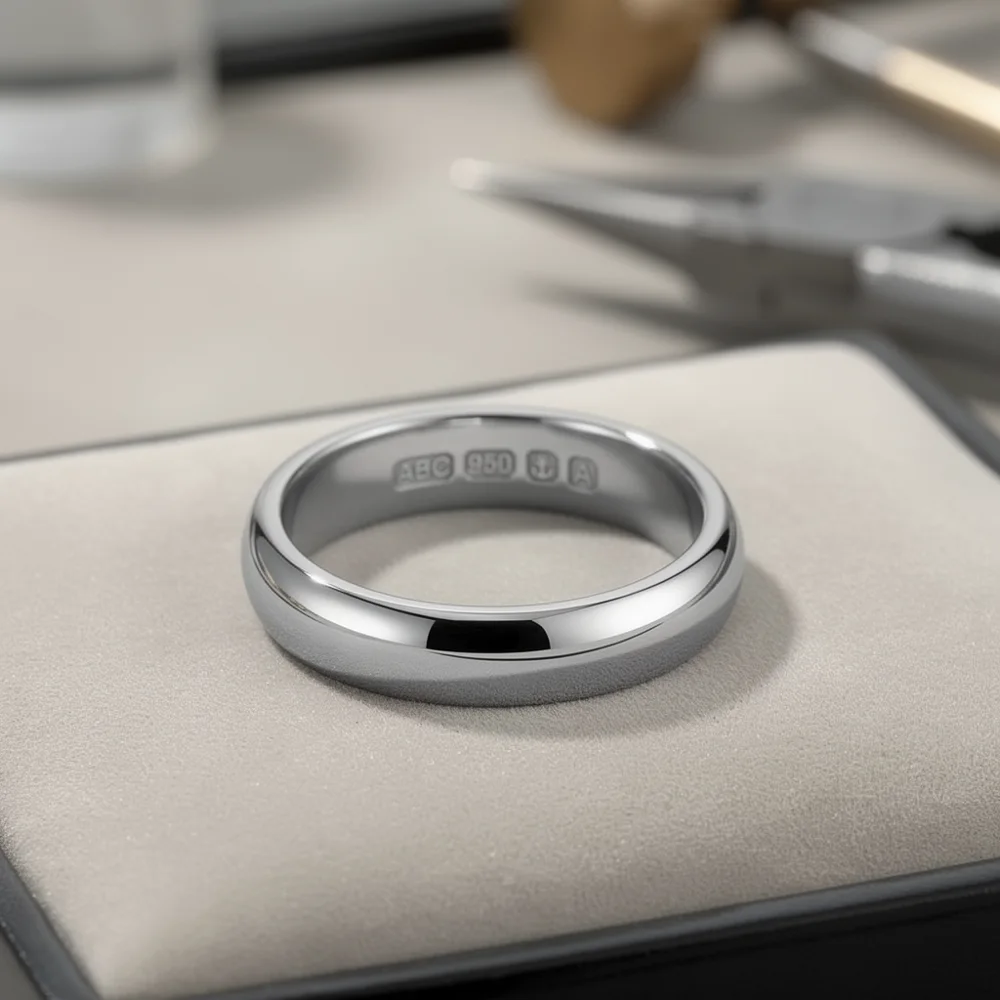 Platinum ring on Hatton Gold presentation card