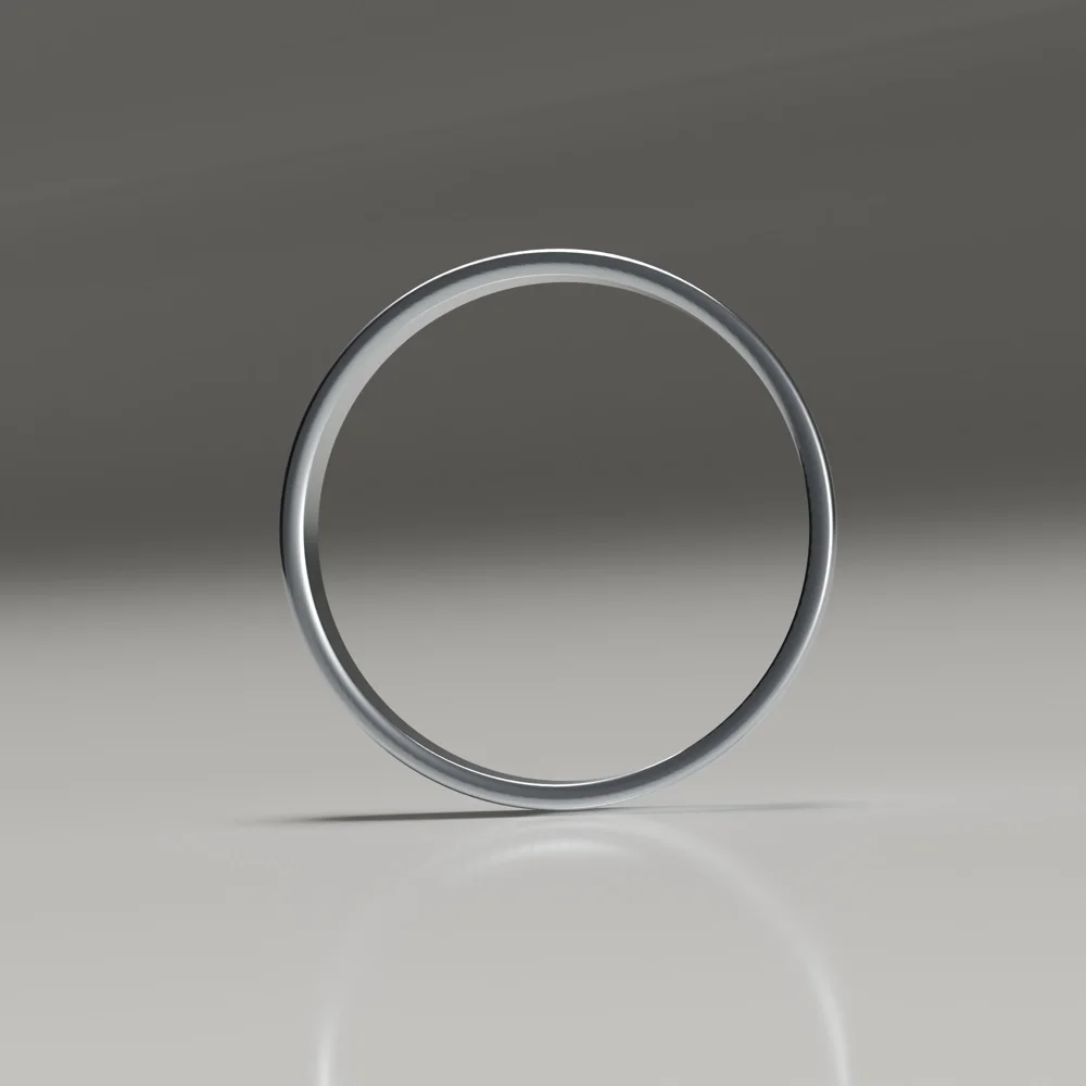 4mm titanium polished flat band wedding ring profile