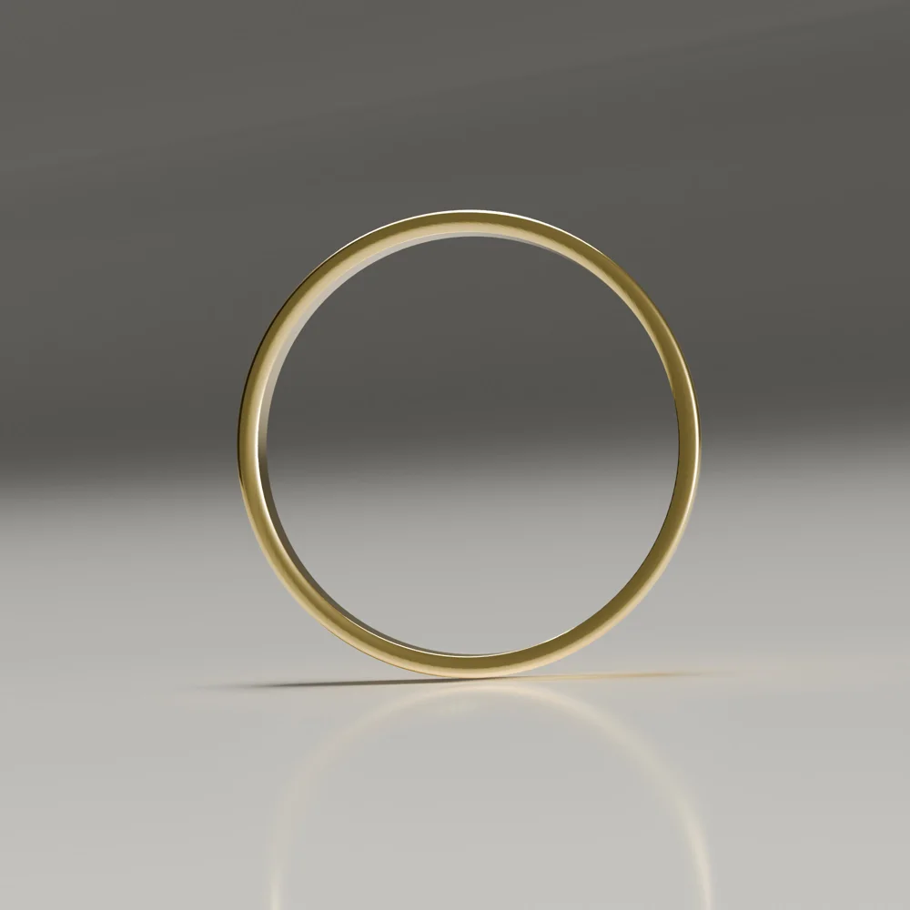 3mm 9ct yellow gold polished flat band wedding ring profile