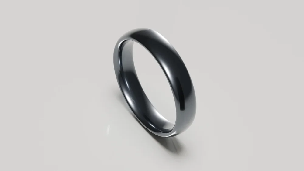 5mm tantalum polished classic court wedding ring - inside view