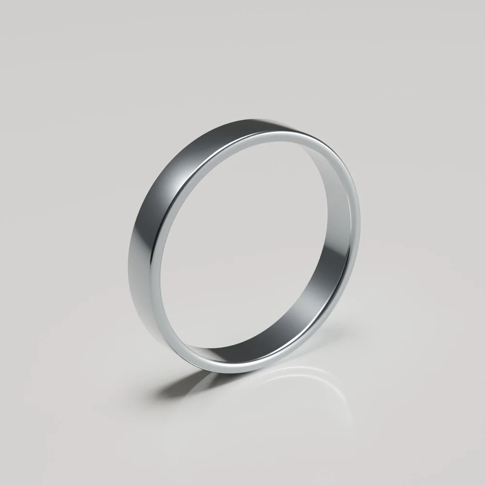4mm Titanium Flat Band Wedding Ring - Polished