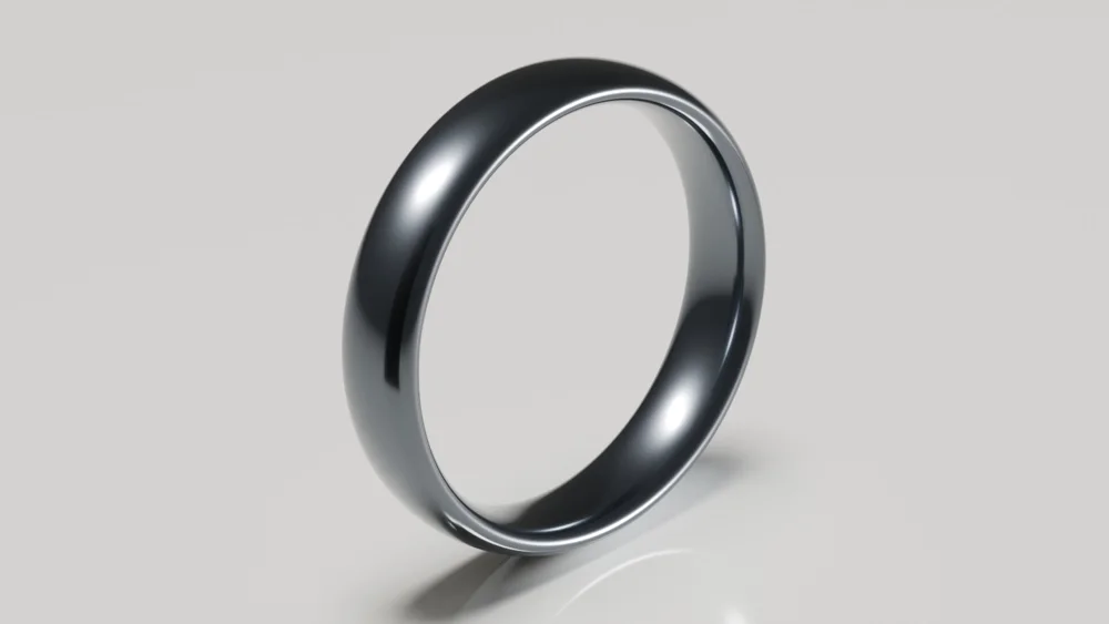5mm tantalum polished classic court wedding ring - hero view