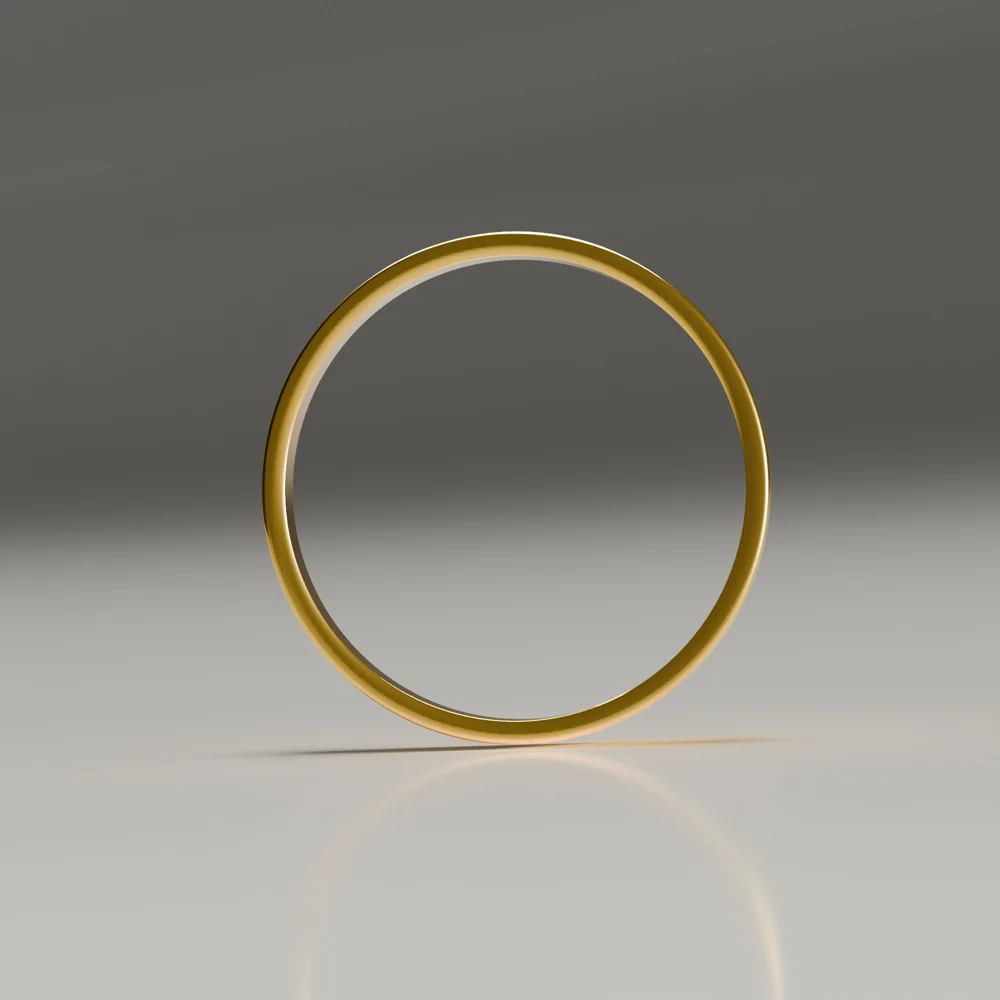 2.5mm 18ct yellow gold polished flat band wedding ring profile
