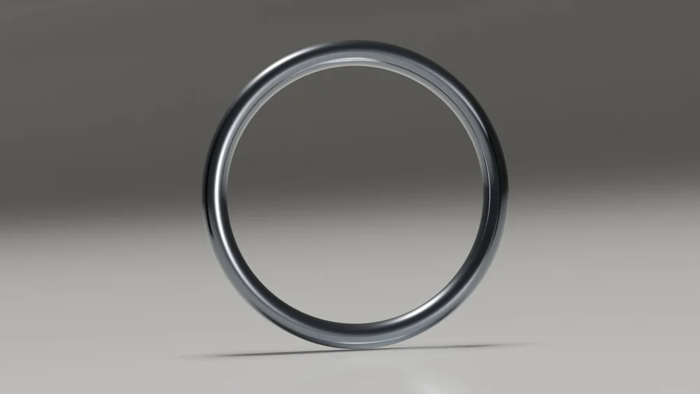 3mm tantalum polished classic court wedding ring - profile view