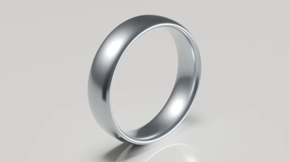 6mm titanium brushed classic court wedding ring - hero view