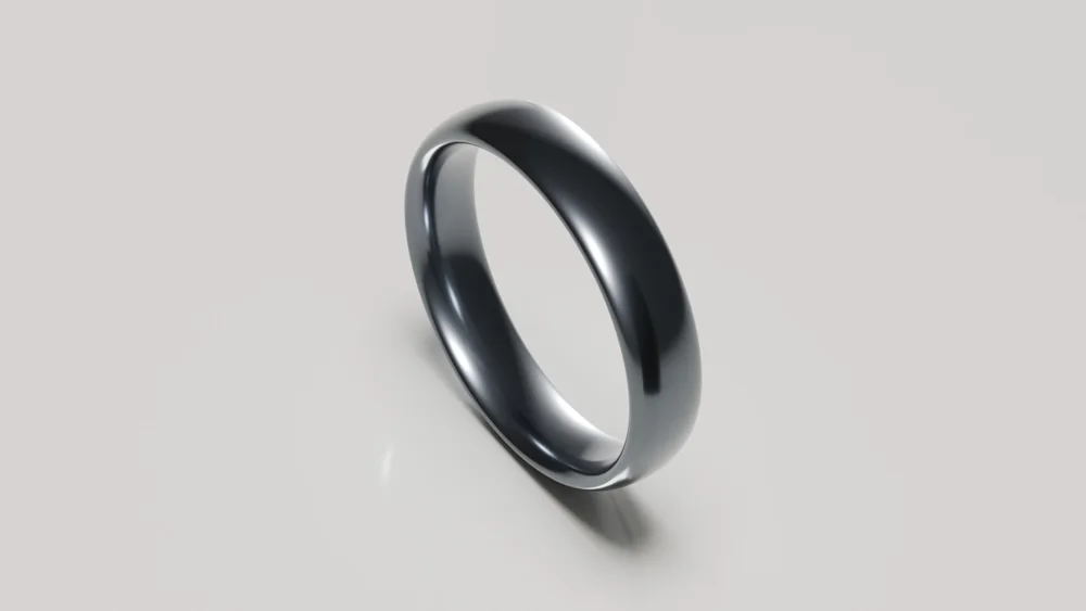 5mm tantalum brushed classic court wedding ring - inside view
